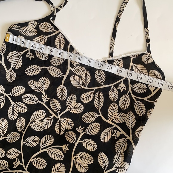 Vintage Josie by Natori Set Slip & Wrap Robe Night Dress Leaf Vine print size S - Picture 3 of 11